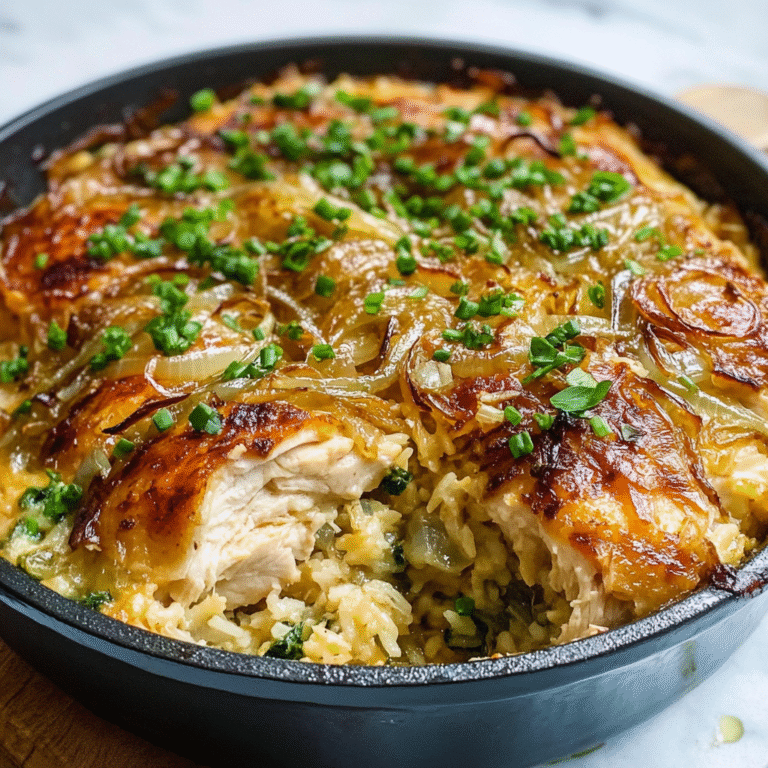 Irresistible French Onion Chicken Rice Casserole