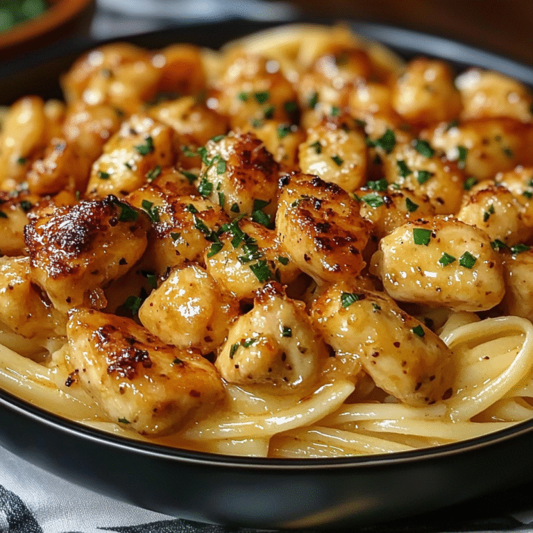 Garlic Butter Chicken Bites Pasta