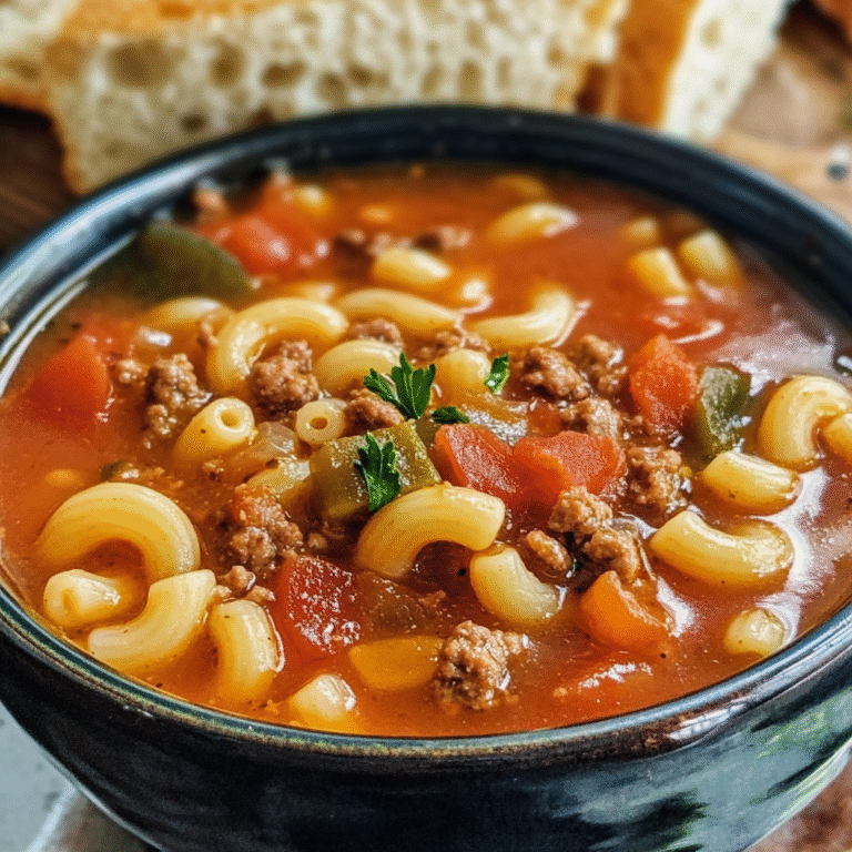 Comforting Hamburger Soup with Macaroni