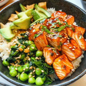 Crispy Salmon & Rice Bowl