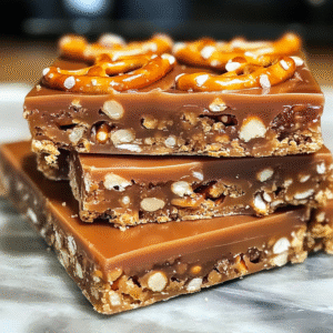 No-Bake Caramel Pretzel Crack Bars
