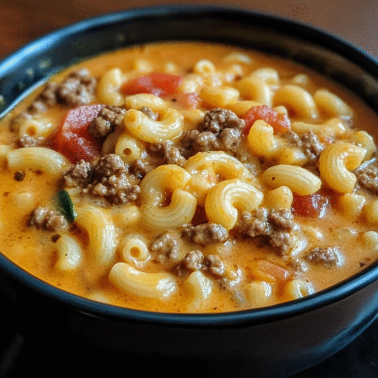 One-Pot Macaroni Cheeseburger Soup