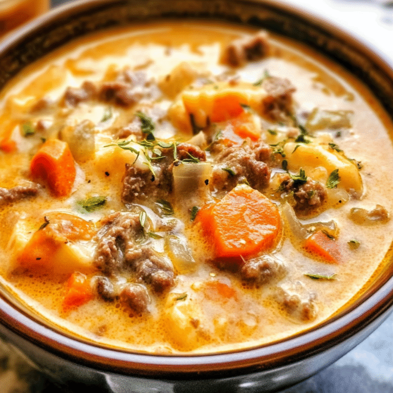 One Pot Macaroni and Cheeseburger Soup