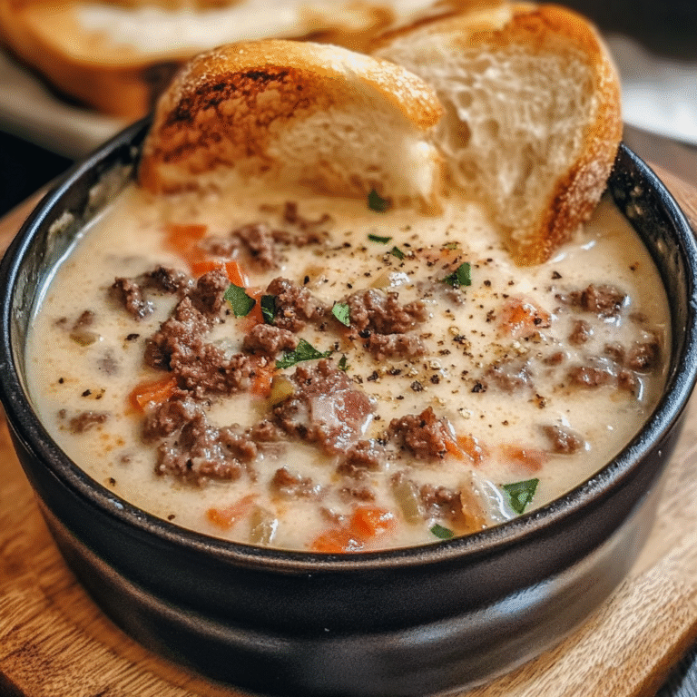 One Pot Philly Cheesesteak Soup