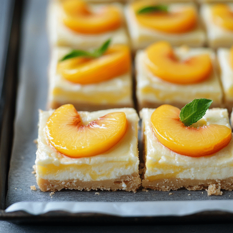 Peaches and Cream Cheesecake Bars