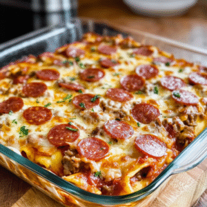 Irresistible Pizza Casserole with Kielbasa